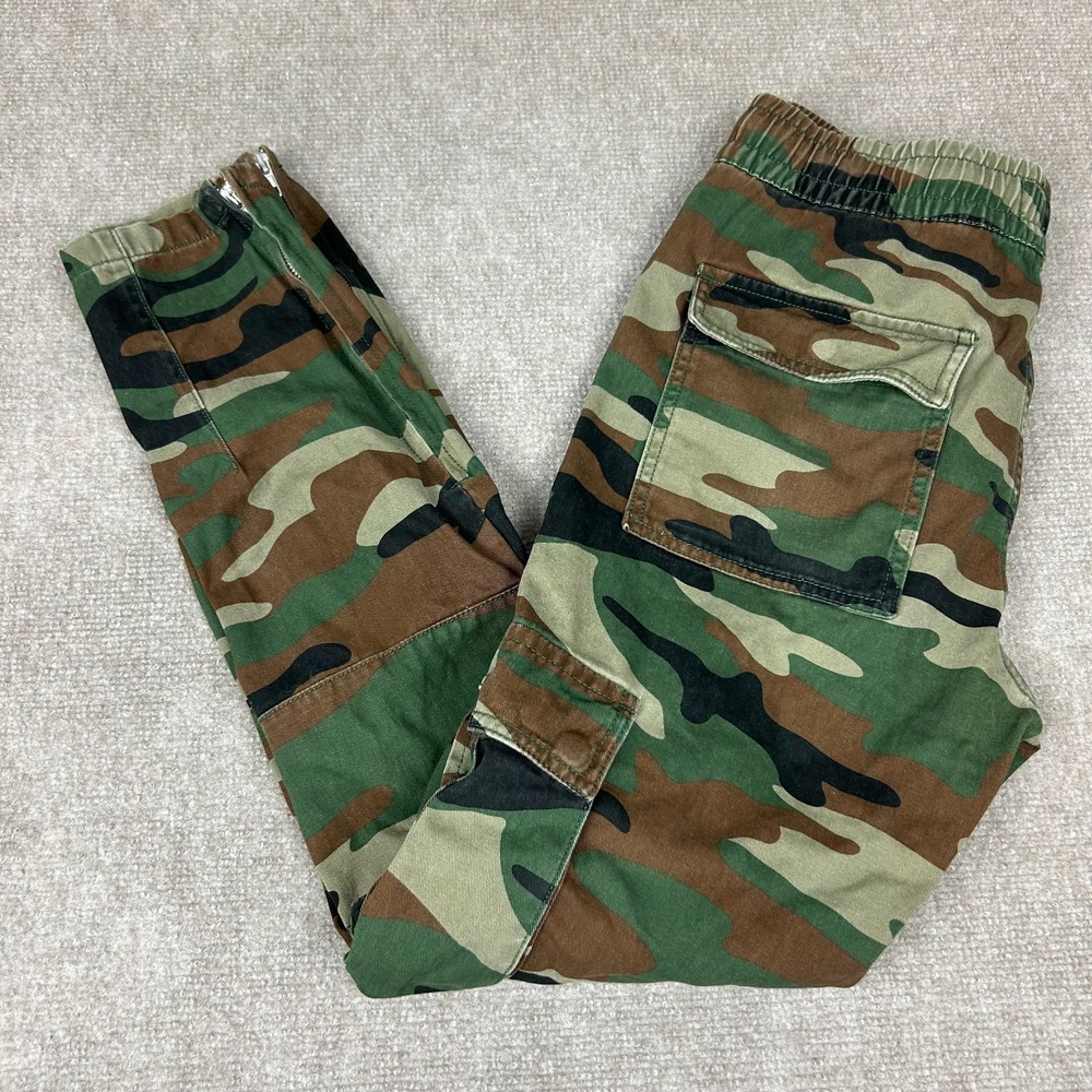 Forever 21 Cargo Pants Mens Medium Multicolor Camouflage Skinny Leg Drawstring